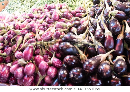 Stock fotó: Heap Of Small Eggplant Or Aubergine