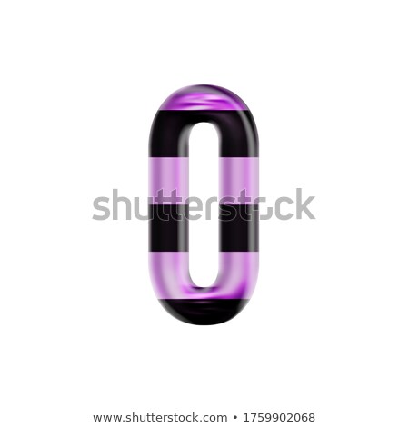 Foto stock: Black And White Stripes Letter O 3d