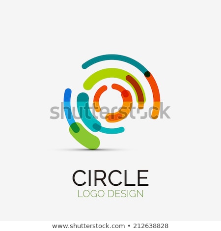 Foto stock: Abstract Business Logo Blue Tech Vector Icon Symbol