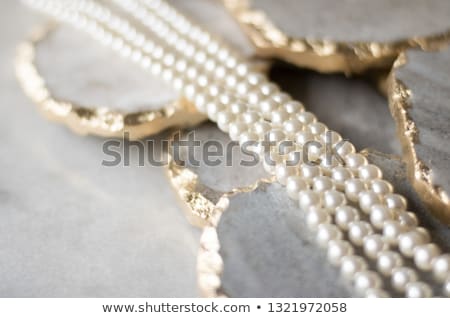 Foto stock: Pearl Jewellery On Marble Luxury Background
