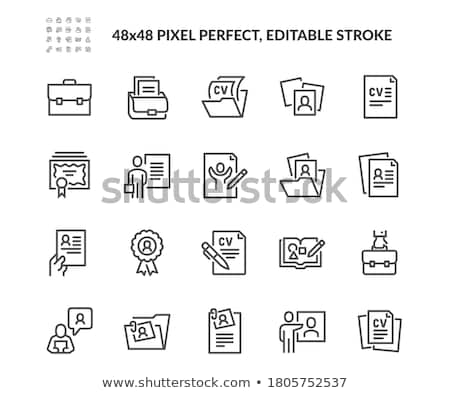 Foto d'archivio: Folder With Curriculum Vitae Cv Job Hunting Vector