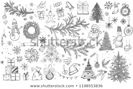 Zdjęcia stock: Vintage Vector Hand Drawn Christmas Card