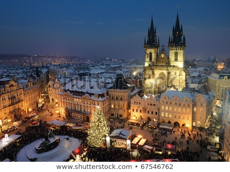 Foto stock: Old Town Square At Christmas Time Prague Czech Republic