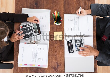 Stockfoto: Calculate Tax And Corporate Finance Budget