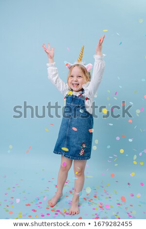 Сток-фото: Blond Girl Clapping Her Hands Over Head