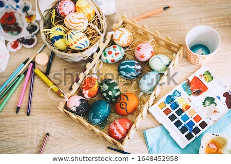 Stok fotoğraf: Girl Painting Easter Eggs