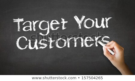 Foto stock: Target Your Customers Chalk Illustration