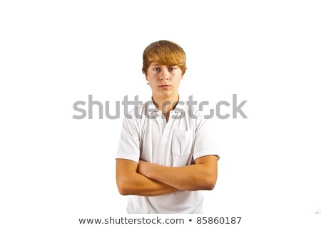 [[stock_photo]]: Boy Looks Critical But Confident