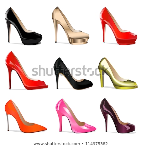 Foto stock: Black High Heel Fetish Shoes