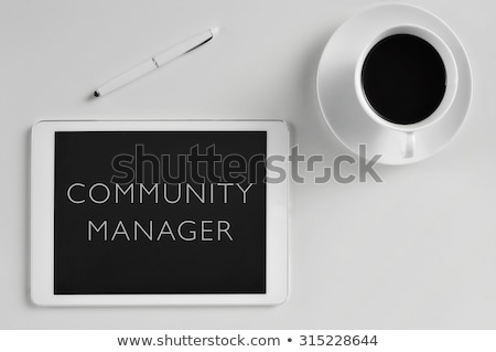 Tablet Computer And Text Community Manager Foto stock © nito