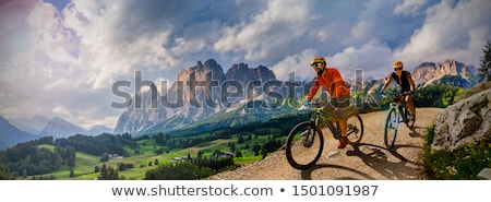 ストックフォト: Couple On Mountain Bike Bicycle