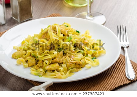 Stock fotó: Chicken Curry With Pasta
