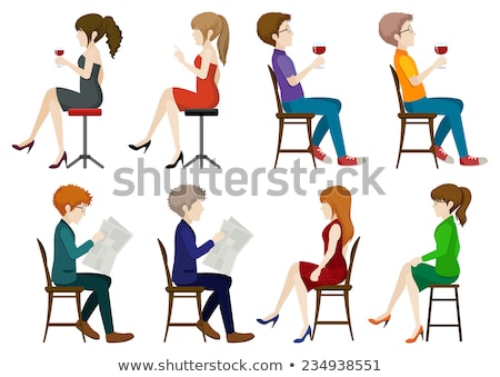 Stockfoto: Eight Faceless Ladies Sitting Down