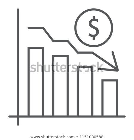 Сток-фото: Bankruptcy Chart Icon On Black And White Background