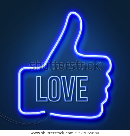 Stok fotoğraf: Neon Realistic Word Love For Advertising 3d