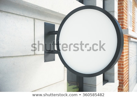 ストックフォト: Circle Signboard On The Office Building 3d Rendering