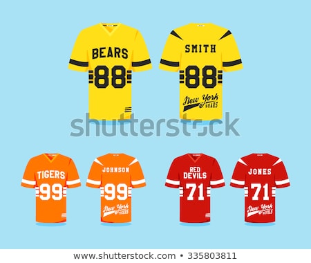 Foto stock: American Football Logo Emblem Usa Sports Badge In Flat Colorful Style Cute Logotype Design With Ba
