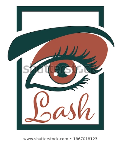 Stockfoto: Eyebrow And Eyelashes Studio Logo Beautiful Perfect Eye Makeup Design Long Black Lashes Vector