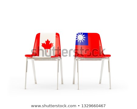 Stock photo: Two Chairs With Flags Of Canada And Taiwan