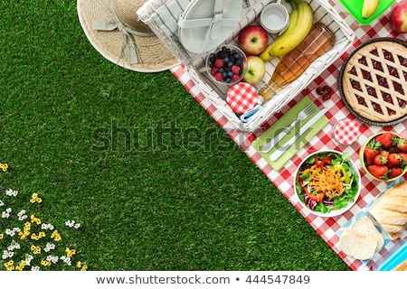 ストックフォト: Healthy Food And Accessories Outdoor Summer Or Spring Picnic Pi