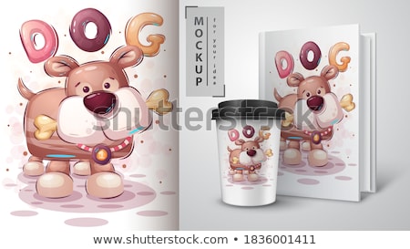 Foto stock: Dog With Bone Poster And Merchandising
