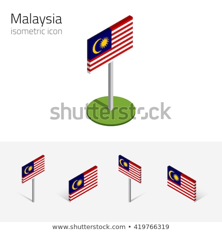 Foto stock: Malaysia National Isometric Icons Set Vector