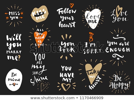 Stok fotoğraf: Valentine Day Lettering Photo Overlay Hand Drawn Lettering Inspirational Text Valentine Day Lab