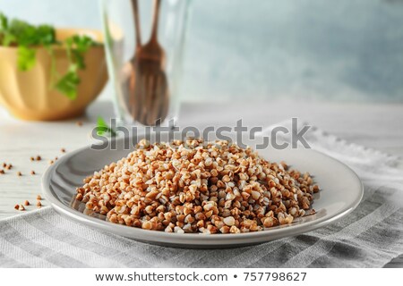 Сток-фото: Plate Of Cooked Buckwheat