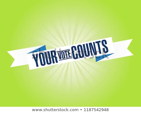 Stock fotó: Your Vote Counts Blue Ribbon Illustration Design Graphic