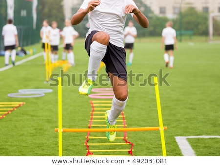 Сток-фото: Football Soccer Training Equipment On Practice Session