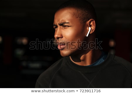 Stok fotoğraf: Close Up Of A Concentrated Young African Sportsman