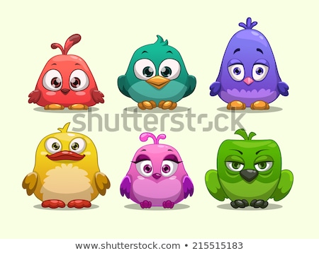 Сток-фото: Colorful Birds Cartoon Characters Set