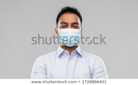 Stockfoto: Indian Businessman In Shirt Over Grey Background
