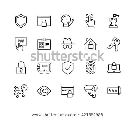 Stock fotó: Secure Alarm Padlock Icon Vector Outline Illustration