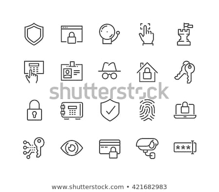 Stock foto: Secure Alarm Padlock Icon Vector Outline Illustration