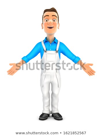3d Painter Standing With Open Arms Zdjęcia stock © 3dmask