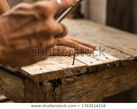 ストックフォト: Female Carpenter With Truss