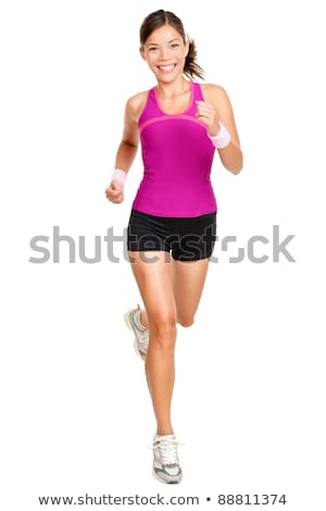 Runner Woman Isolated Fitness Girl Jogging Stok fotoğraf © Ariwasabi