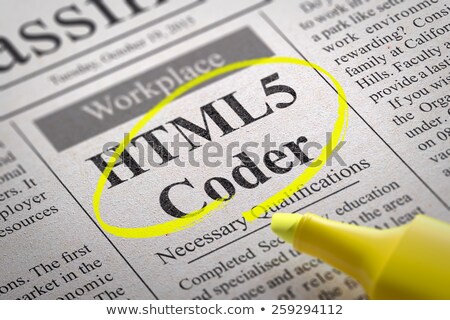 Stockfoto: Html 5 Coder Jobs In Newspaper