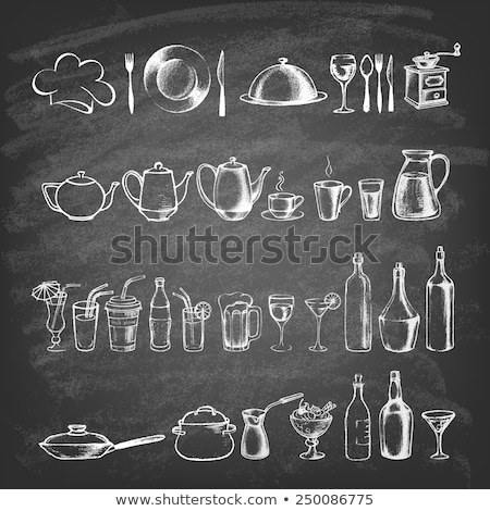 [[stock_photo]]: Kettle Icon Drawn In Chalk