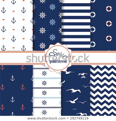 Imagine de stoc: Set Of 8 Seamless Nautical Patterns