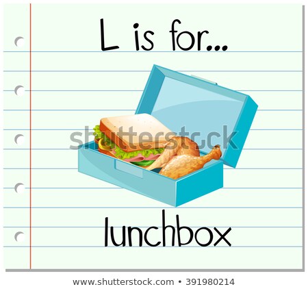 Zdjęcia stock: Flashcard Letter L Is For Lunchbox