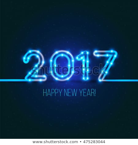 [[stock_photo]]: New Year 2017 Neon Sign With Lights