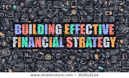 Foto stock: Building Effective Financial Strategy Drawn On Brick Wall