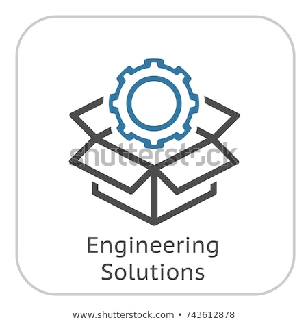 [[stock_photo]]: Engineering Solutions Icon Gear And Cardbox Product Symbol