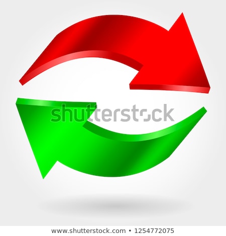 Stock foto: Counter Red And Green Arrows Photorealistic 3d Illustration Exchange And Recovery Symbol