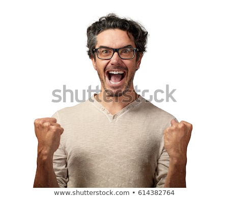 Foto stock: Portrait Of An Excited Man