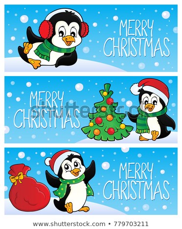 [[stock_photo]]: Christmas Penguins Thematic Image 4