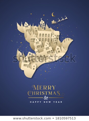 ストックフォト: Christmas And New Year Luxury 3d Gold Bird Card