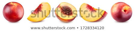 Stok fotoğraf: Peach On White Background